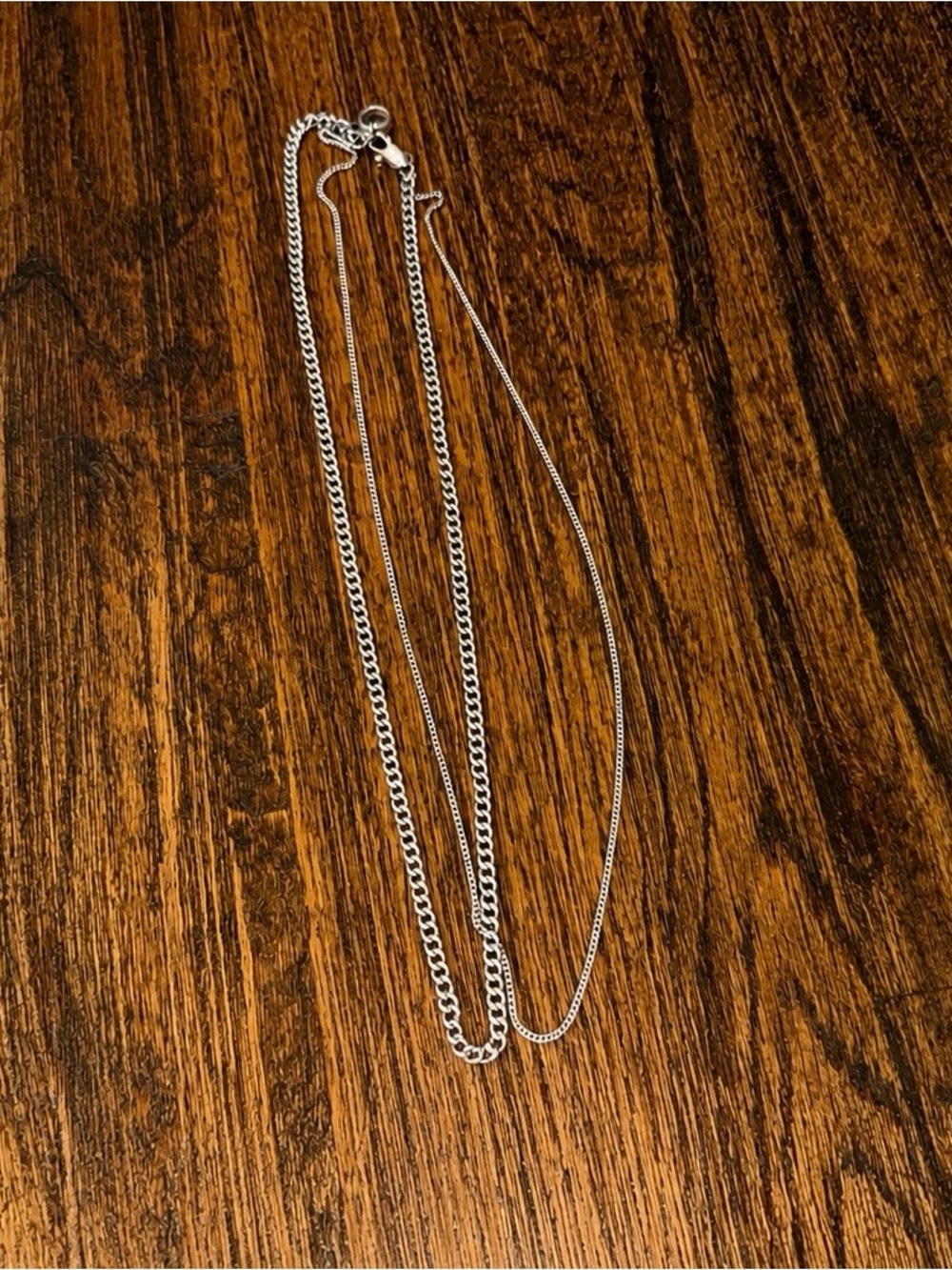 A.P.C. Double Strand Silver Chain Necklace Designer Jewelry